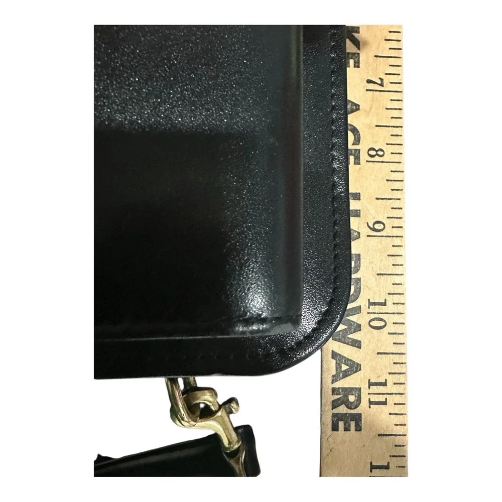 Franklin Quest Full Grain Aniline Leather Planner Organizer Carry Case Zip Black